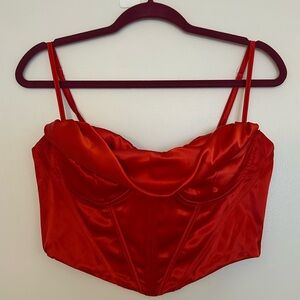 Cowl Neck Cropped Corset Top